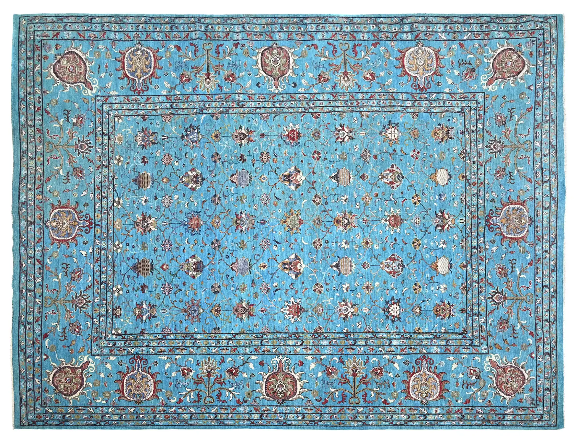 Turkoise  Afghanistan Ziegler Carpet  493 x 371 cm - Unique Handmade Carpet