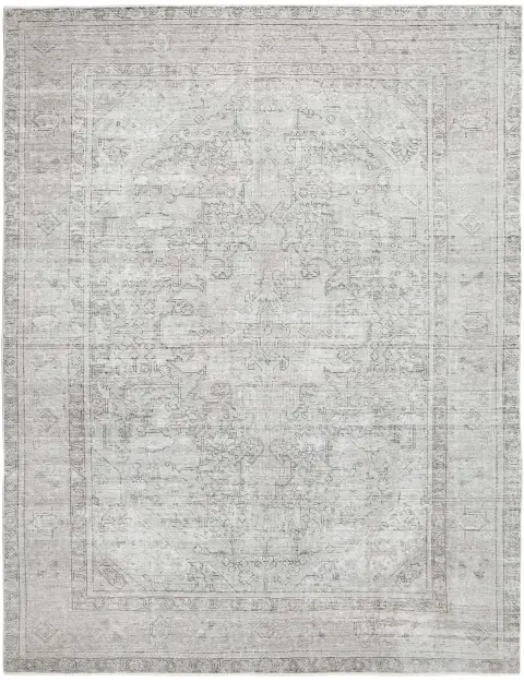 Grau Persien Persischer Vintage Teppich 286 x 197 cm