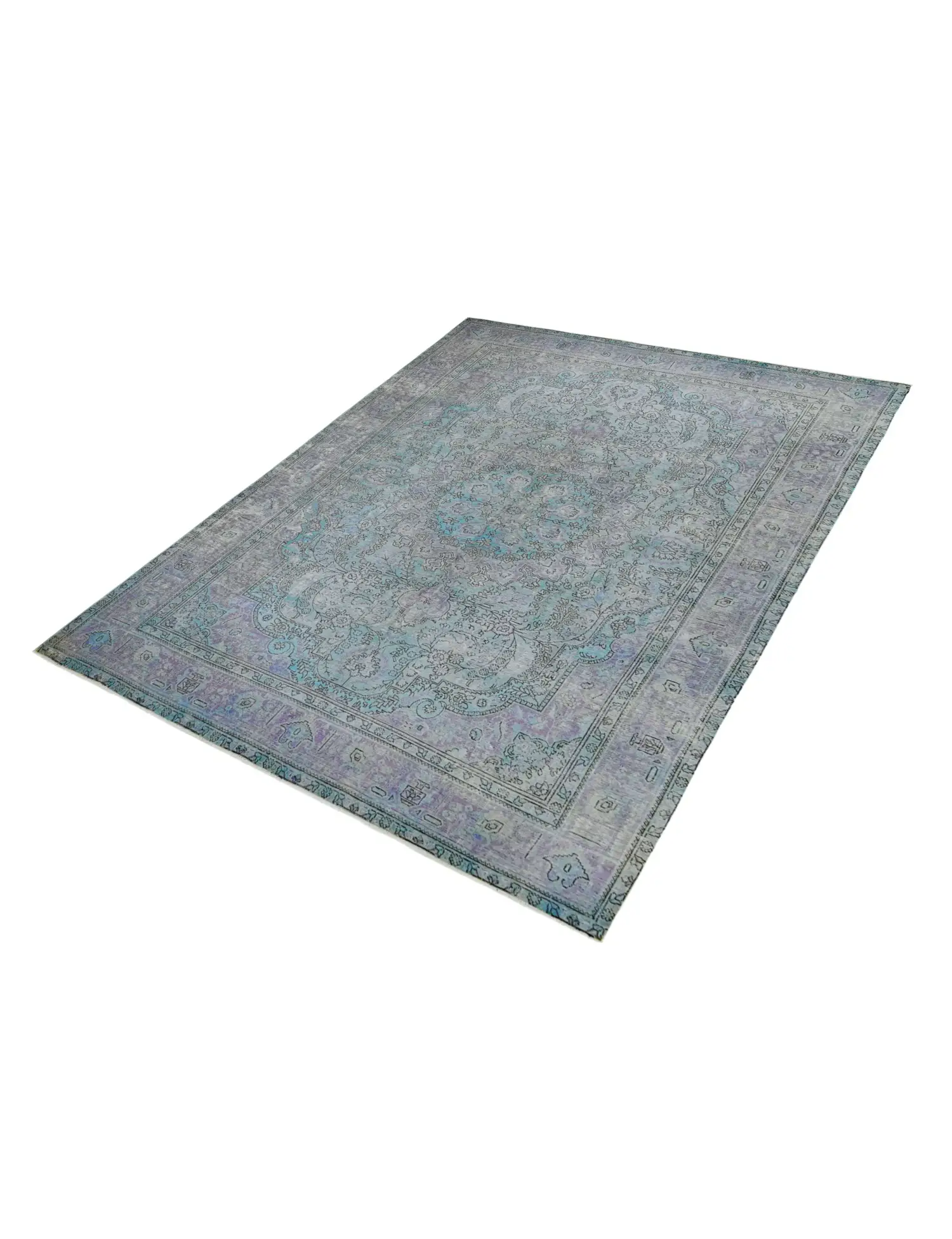 Bleu Persan Tapis Persan vintage 338 x 241 cm - Tapis fait main unique