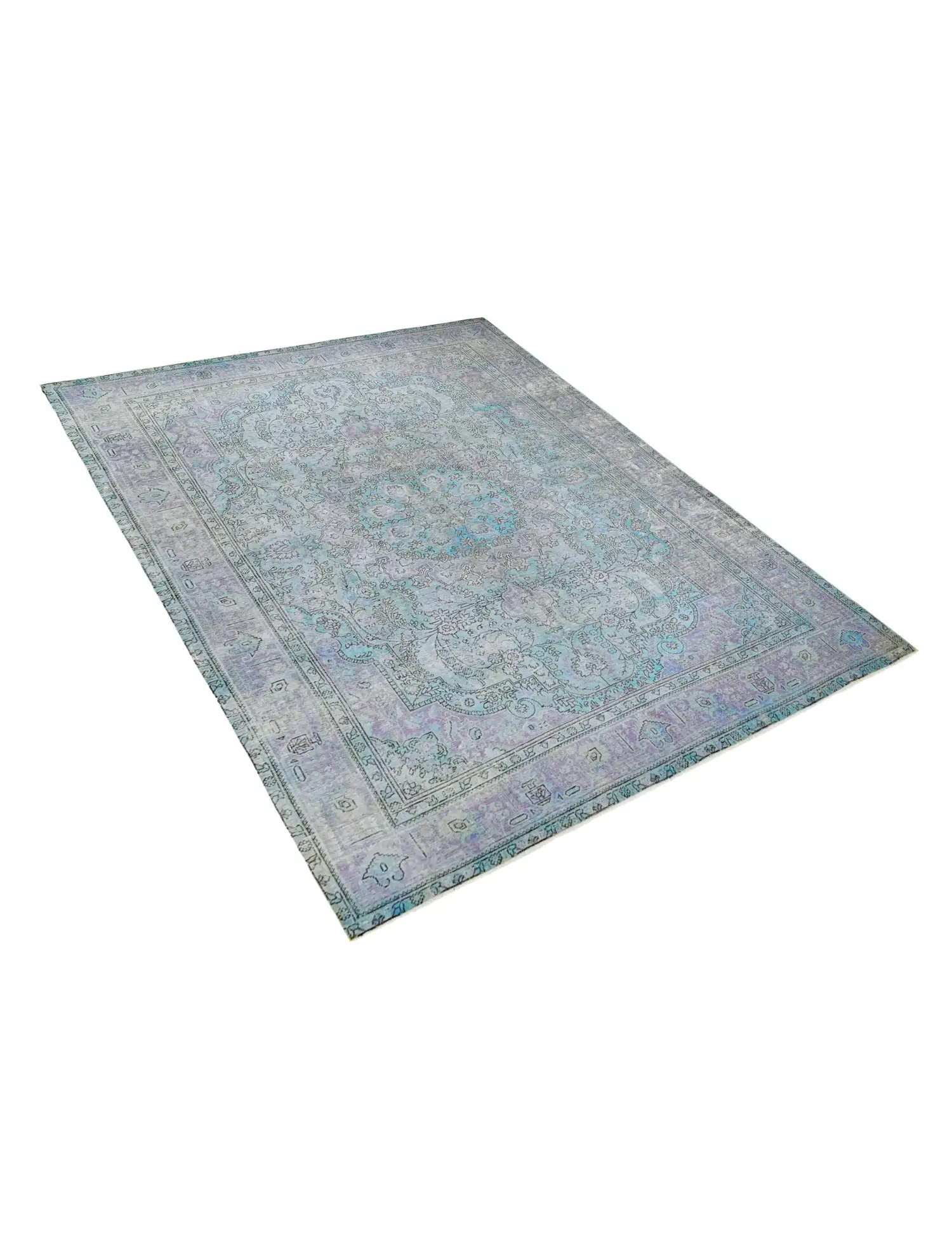 Bleu Persan Tapis Persan vintage 338 x 241 cm - Tapis fait main unique