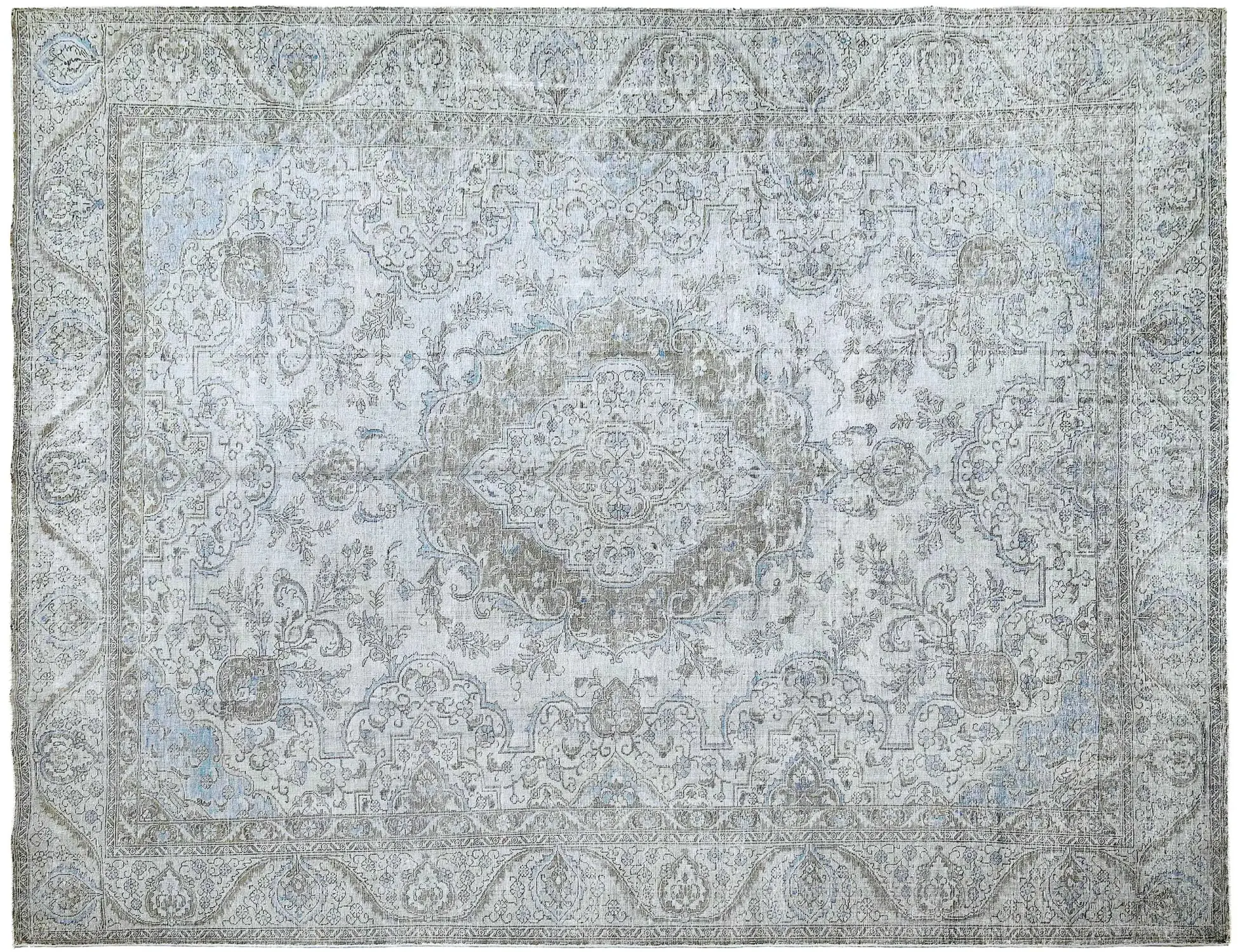 Azul Persa Alfombra persa vintage 379 x 273 cm - Alfombra única hecha a mano