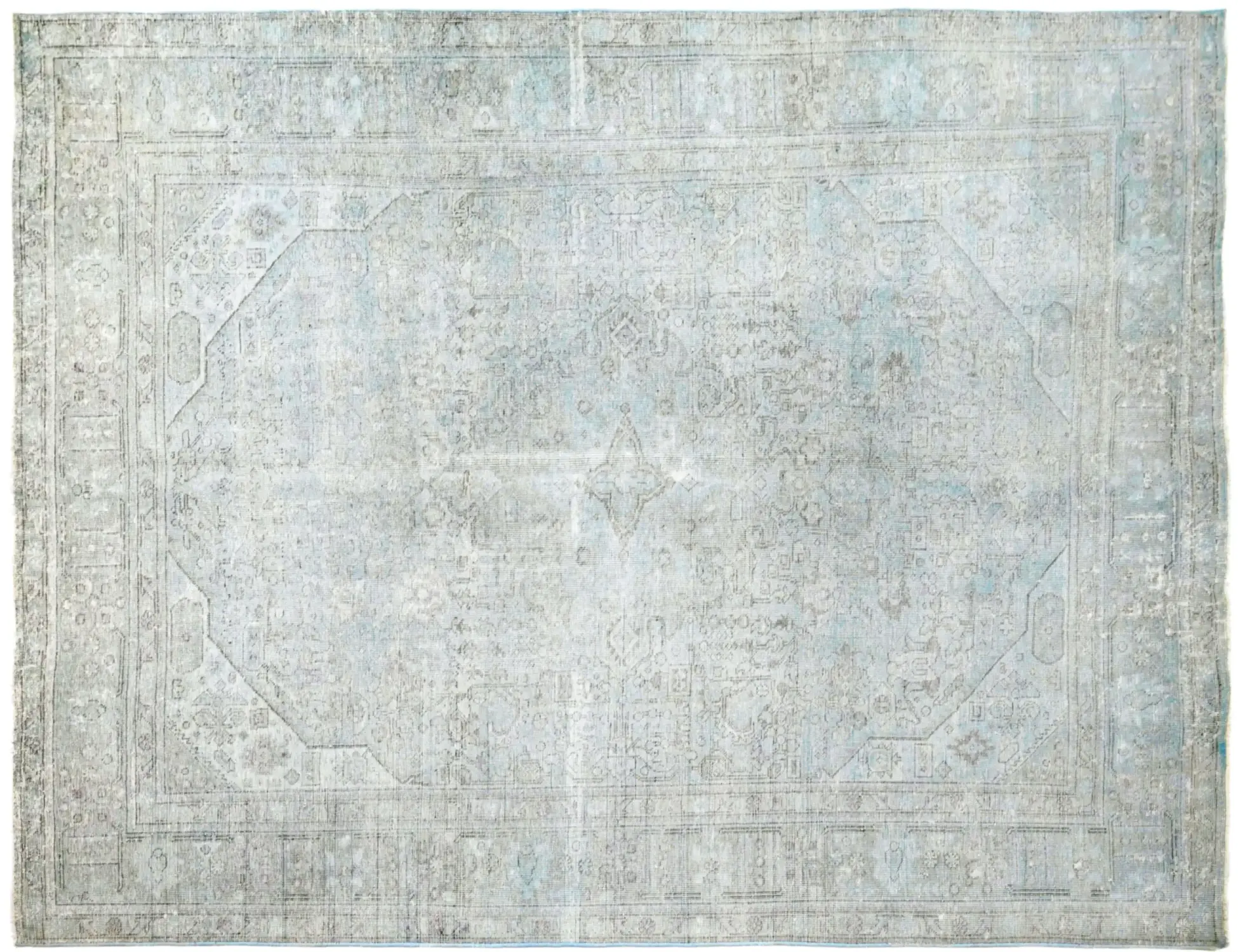 Blå persia Persisk vintage teppe 341 x 239 cm - Unikt håndlaget teppe