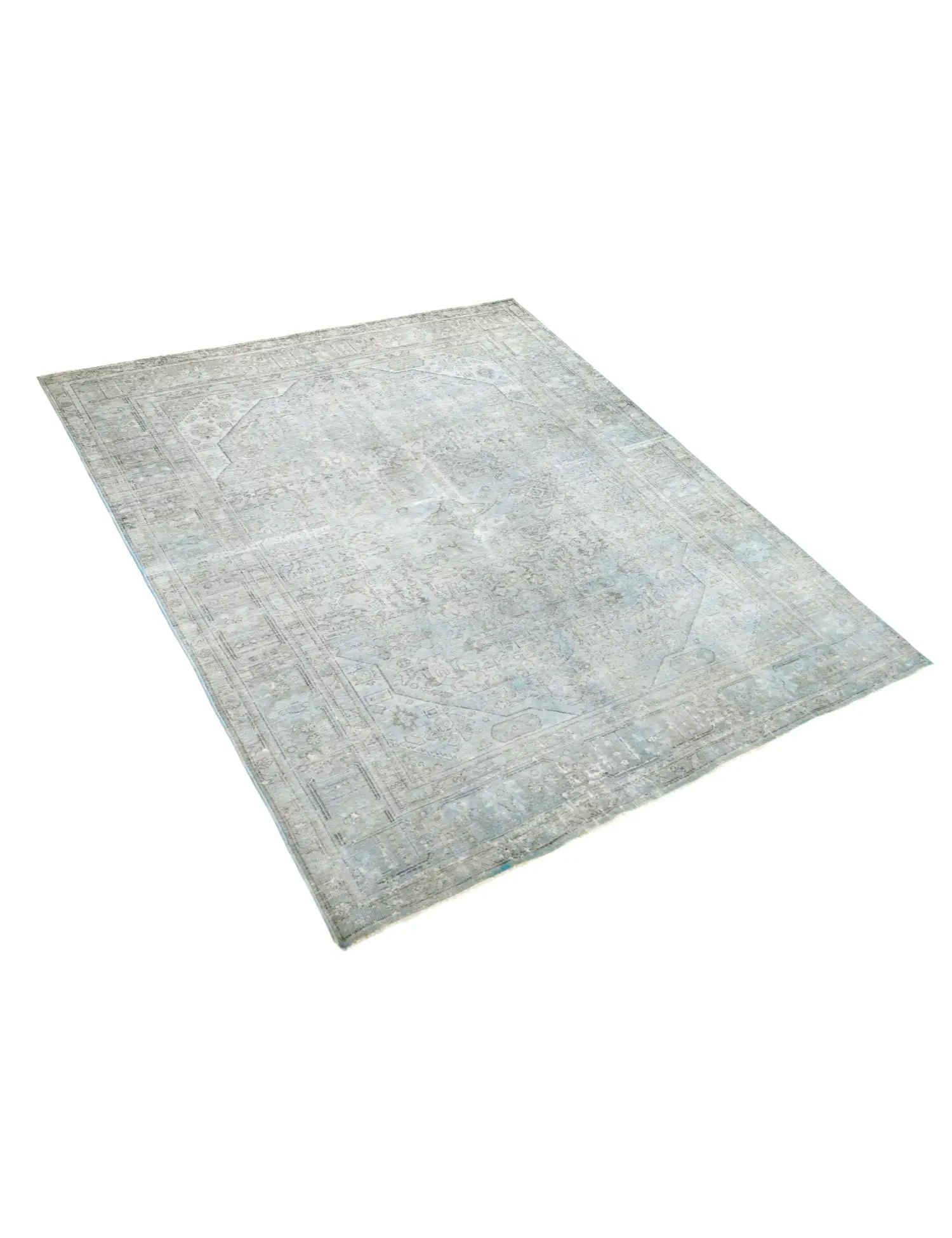 Blå persia Persisk vintage teppe 341 x 239 cm - Unikt håndlaget teppe