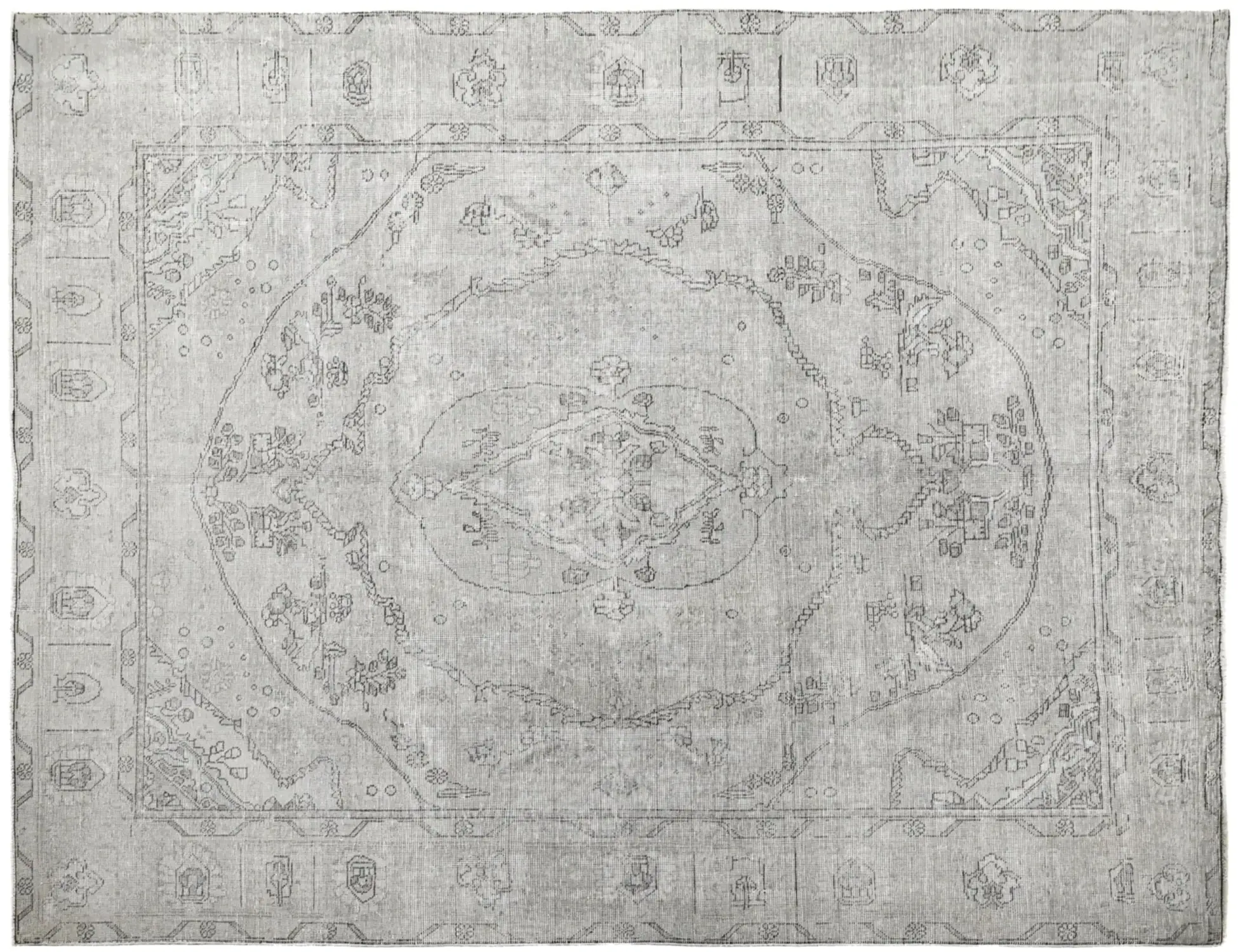 Grey Persia Persian Vintage Carpet 330 x 237 cm - Unique Handmade Carpet