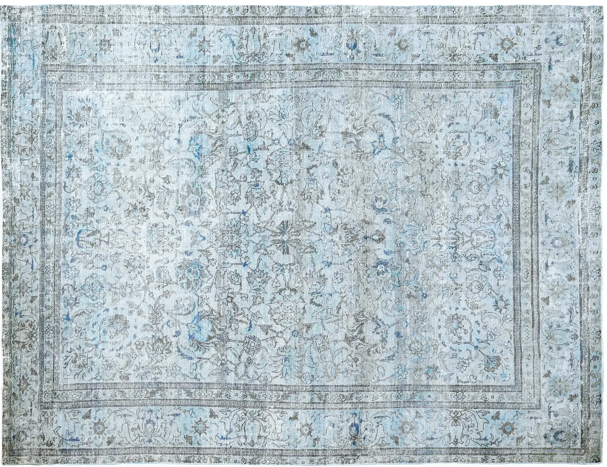 Blå persia Persisk vintage teppe 355 x 237 cm - Unikt håndlaget teppe
