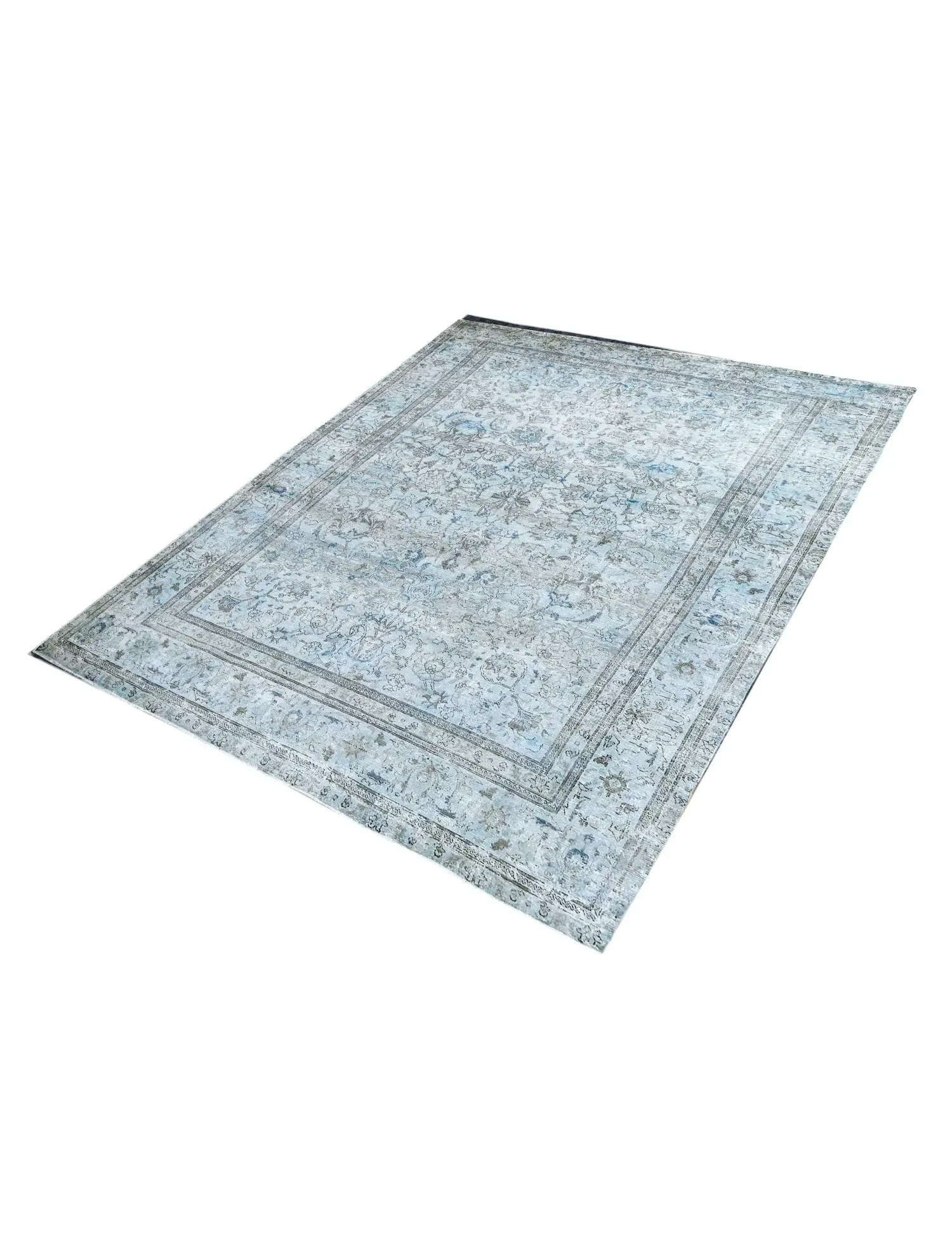 Blå persia Persisk vintage teppe 355 x 237 cm - Unikt håndlaget teppe