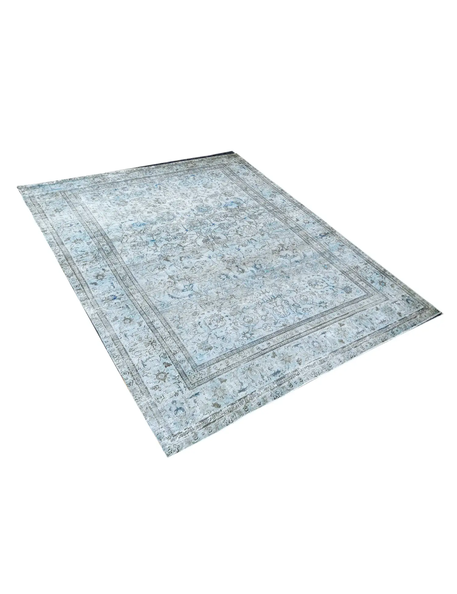 Blå persia Persisk vintage teppe 355 x 237 cm - Unikt håndlaget teppe