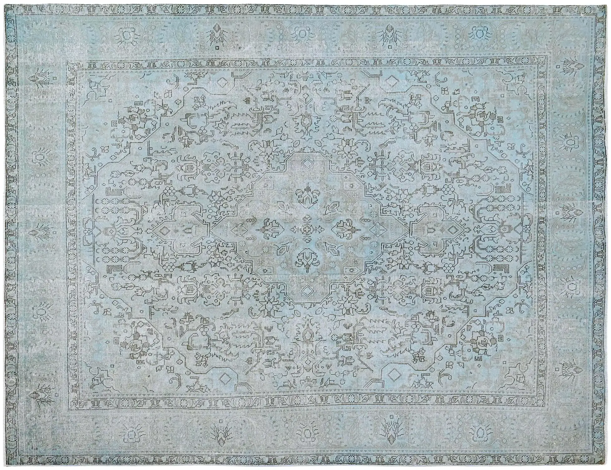 Grise Persan Tapis Persan vintage 291 x 241 cm - Tapis fait main unique