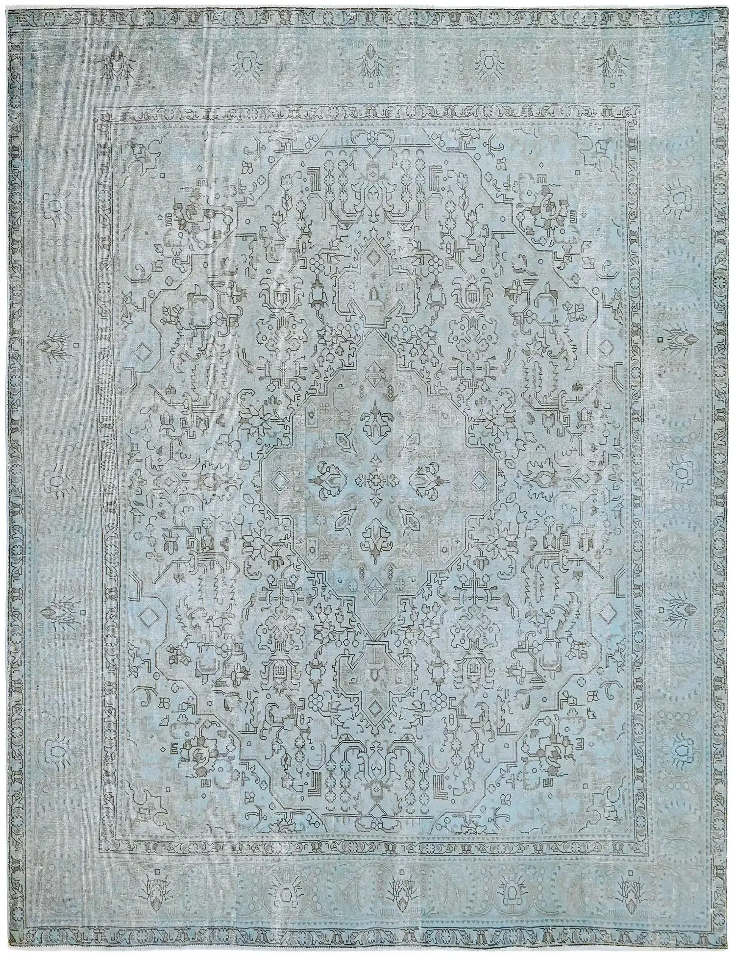 Grise Persan Tapis Persan vintage 291 x 241 cm - Tapis fait main unique