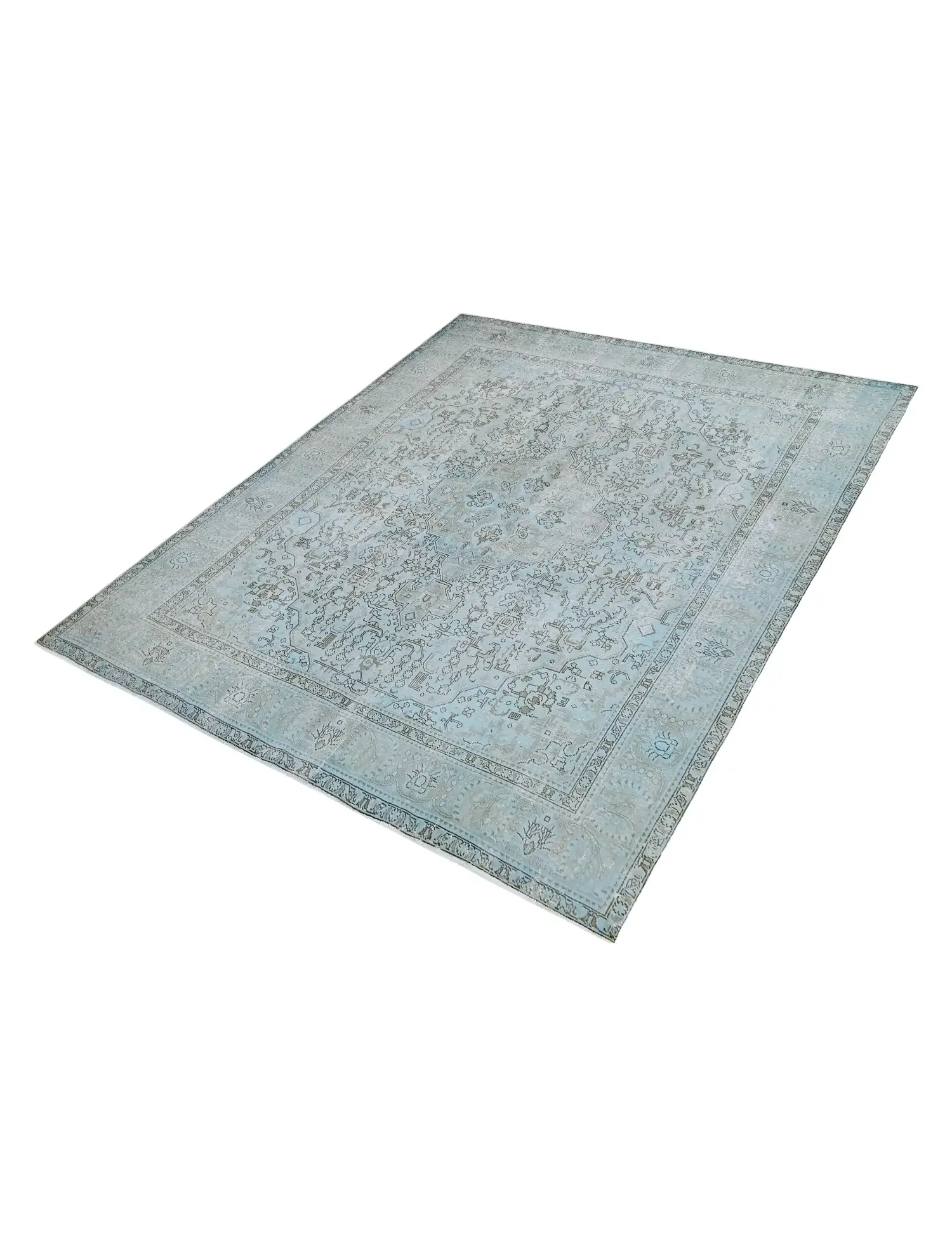 Grise Persan Tapis Persan vintage 291 x 241 cm - Tapis fait main unique