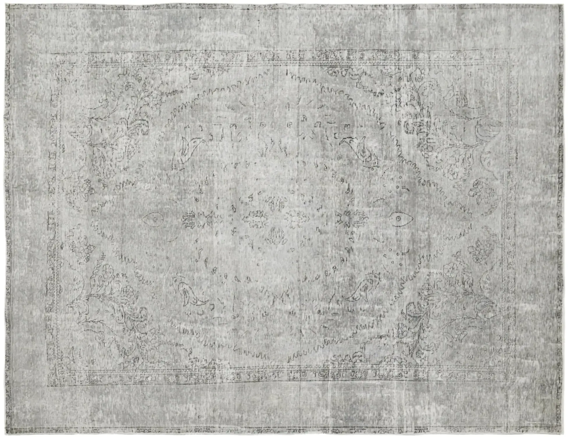 Grå Persien Persisk Vintagetæppe 276 x 190 cm
