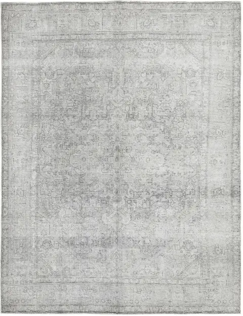 Grau Persien Persischer Vintage Teppich 284 x 200 cm