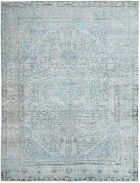 Blå Persien Persisk Vintagetæppe 274 x 198 cm