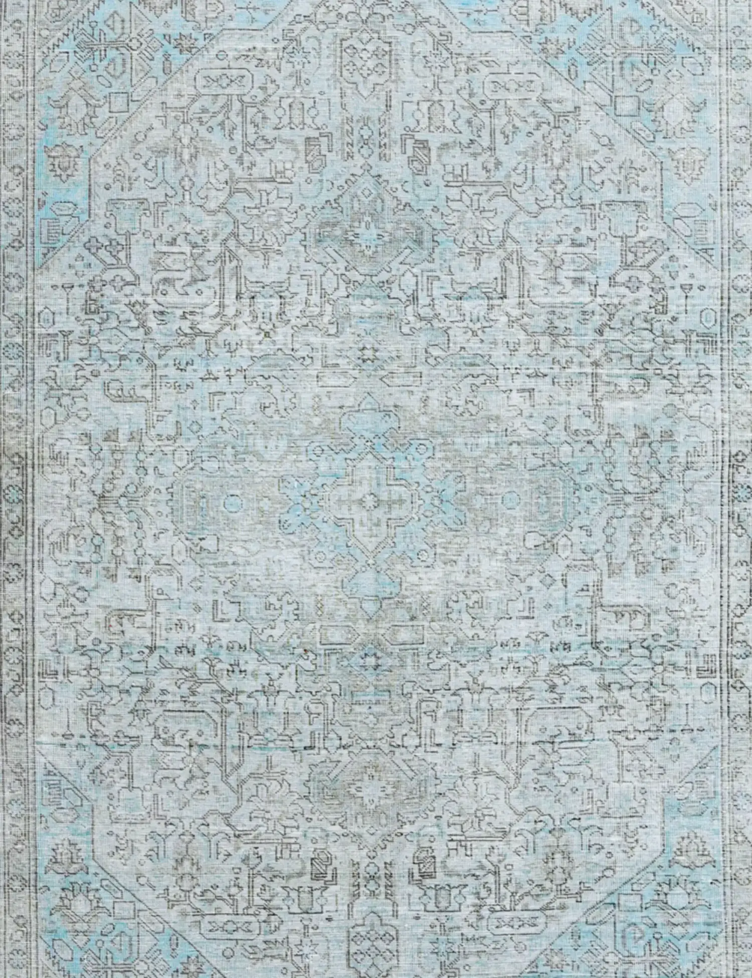 Blå Persien Persisk Vintagetæppe 274 x 198 cm - Unikt håndlavet tæppe
