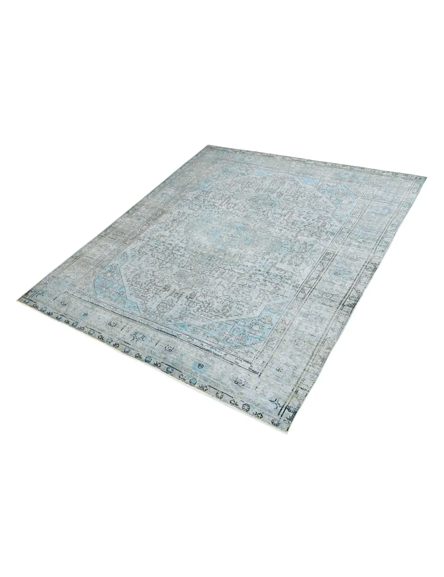 Blå Persien Persisk Vintagetæppe 274 x 198 cm - Unikt håndlavet tæppe