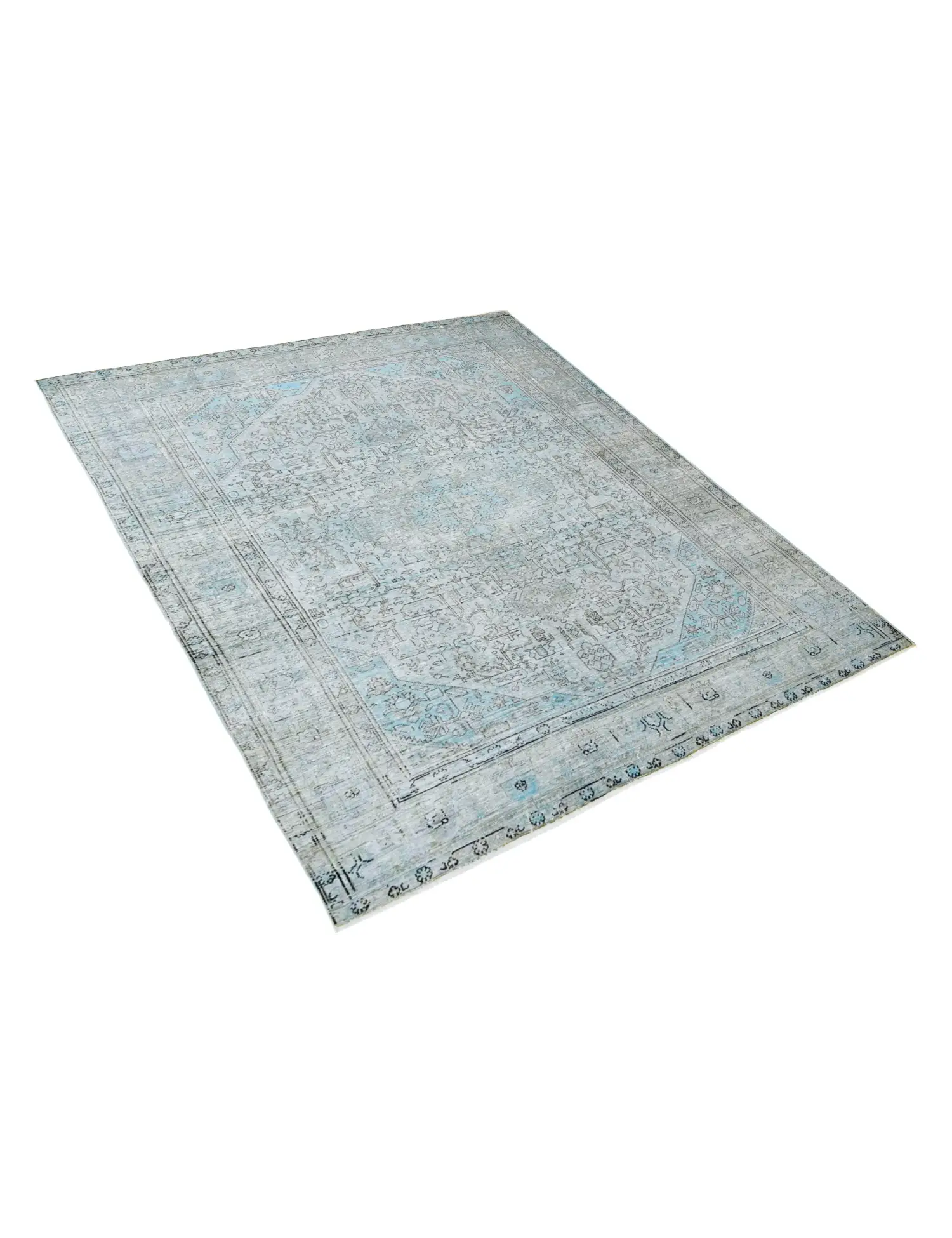 Blå Persien Persisk Vintagetæppe 274 x 198 cm - Unikt håndlavet tæppe