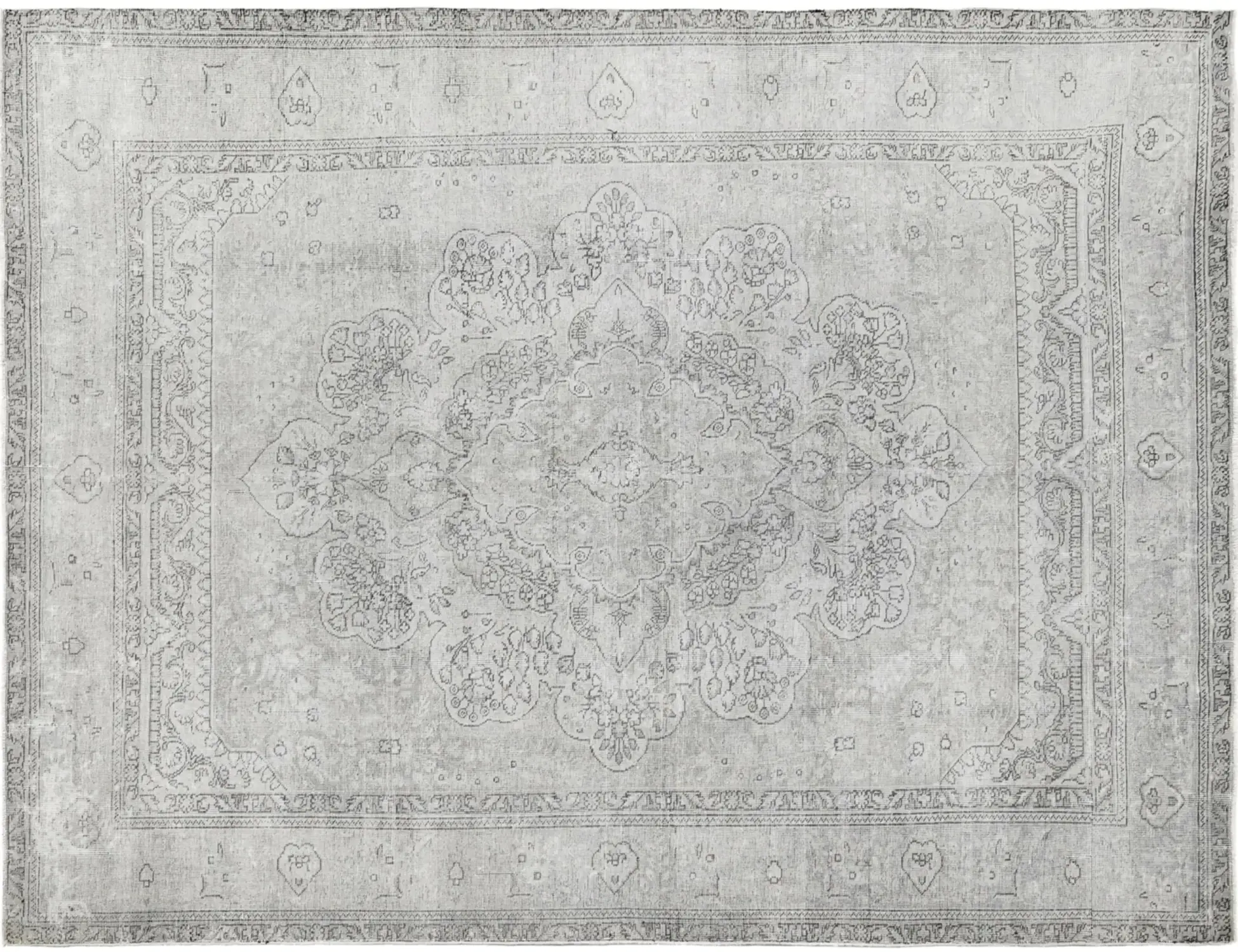 Grå persia Persisk vintage teppe 290 x 192 cm - Unikt håndlaget teppe