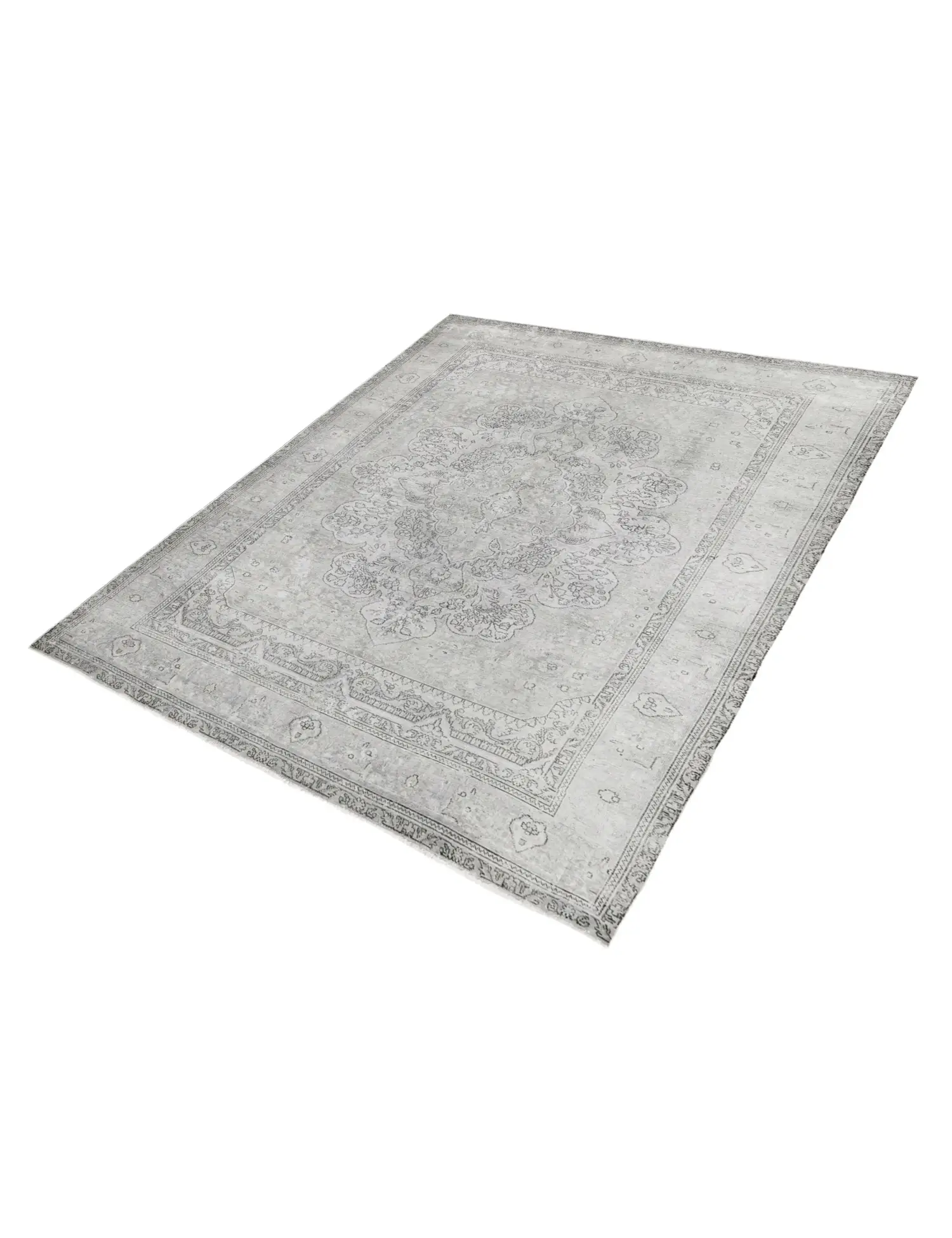Grå persia Persisk vintage teppe 290 x 192 cm - Unikt håndlaget teppe