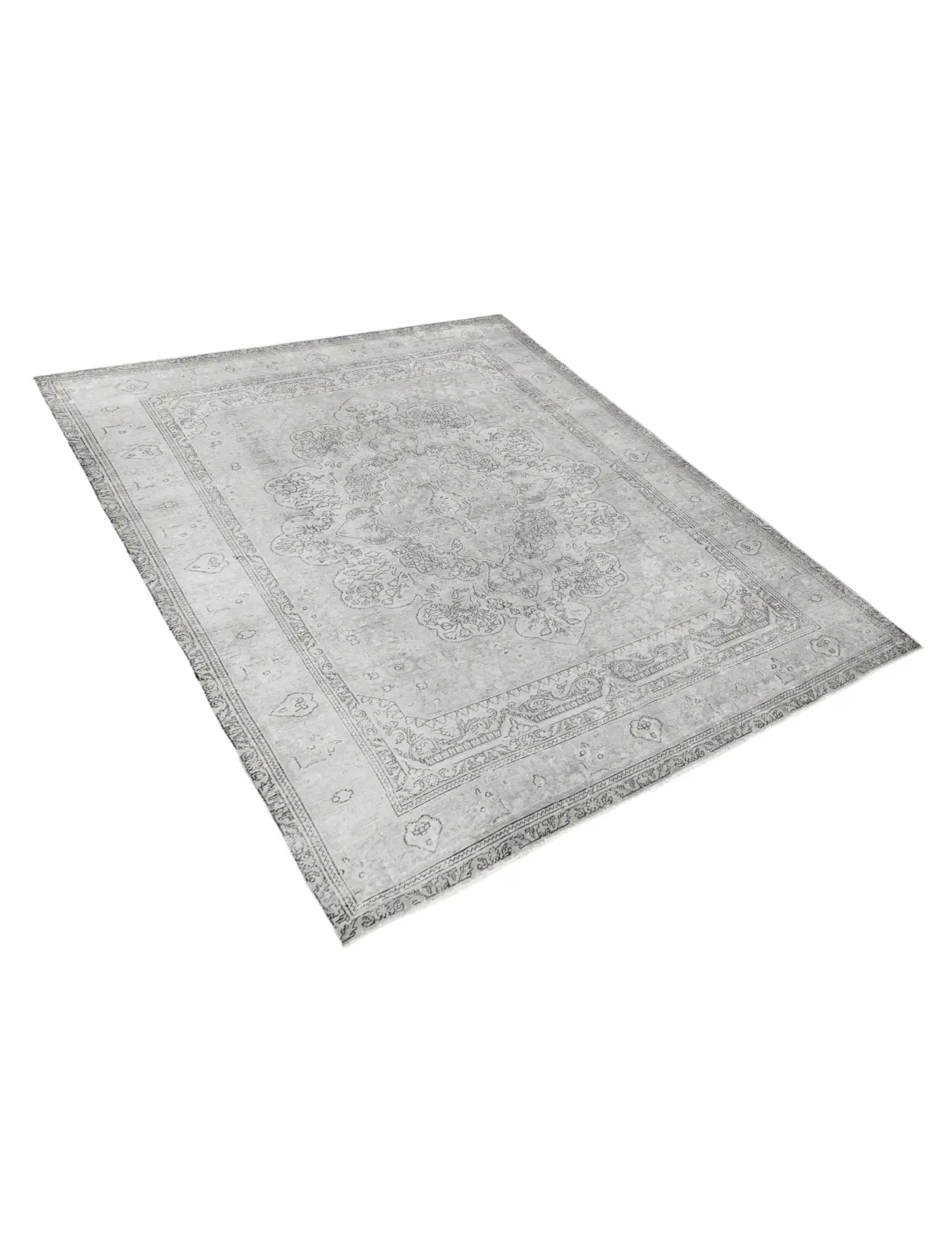 Grå persia Persisk vintage teppe 290 x 192 cm - Unikt håndlaget teppe