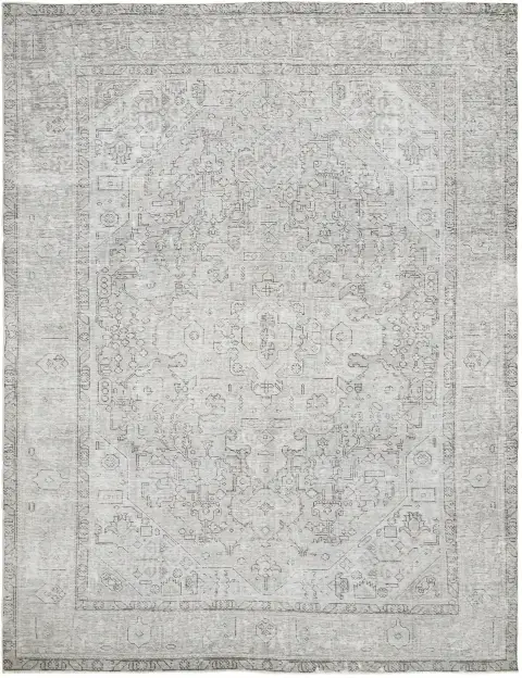 Grau Persien Persischer Vintage Teppich 284 x 195 cm