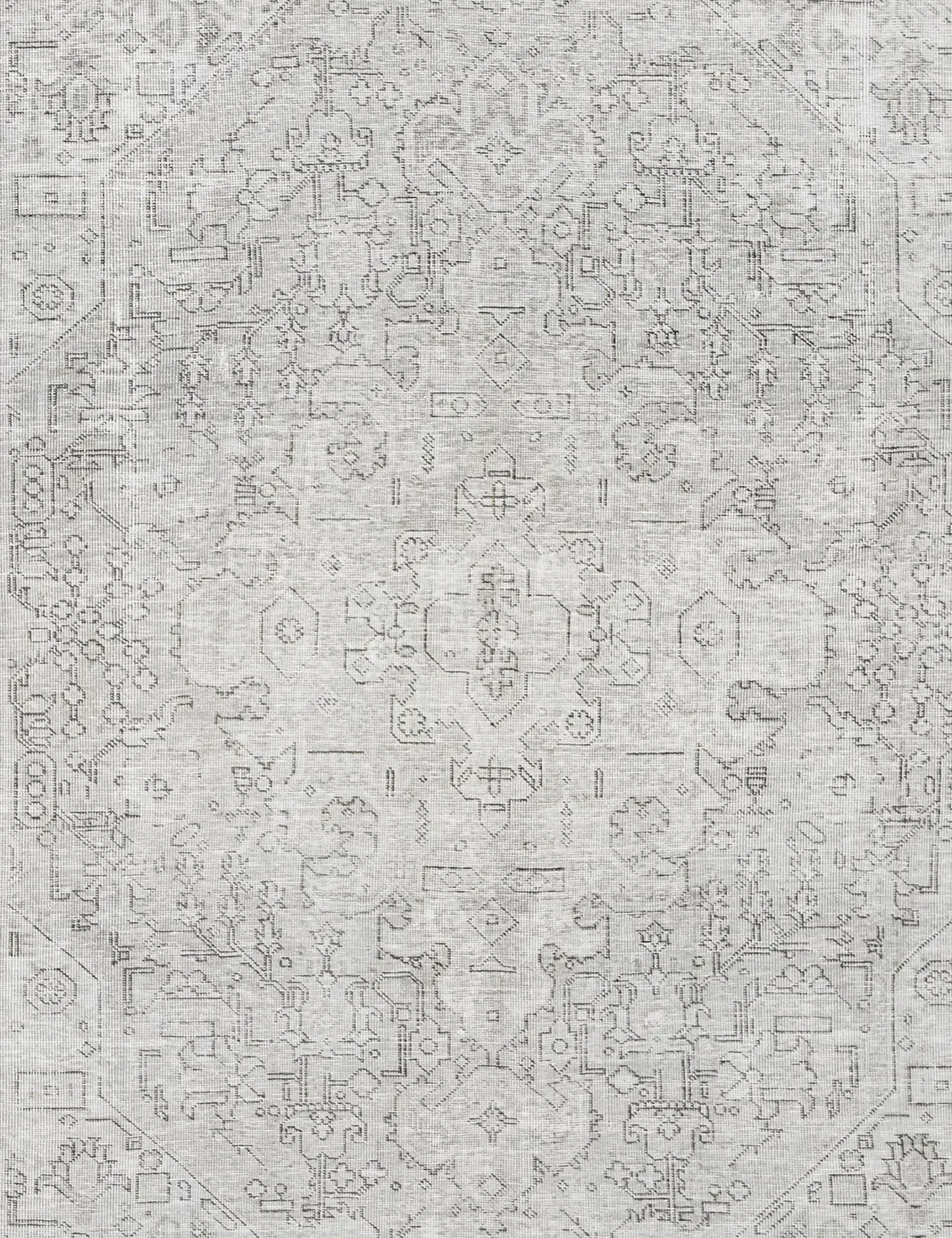 Grau Persien Persischer Vintage Teppich 284 x 195 cm - Einzigartiger handgefertigter Teppich