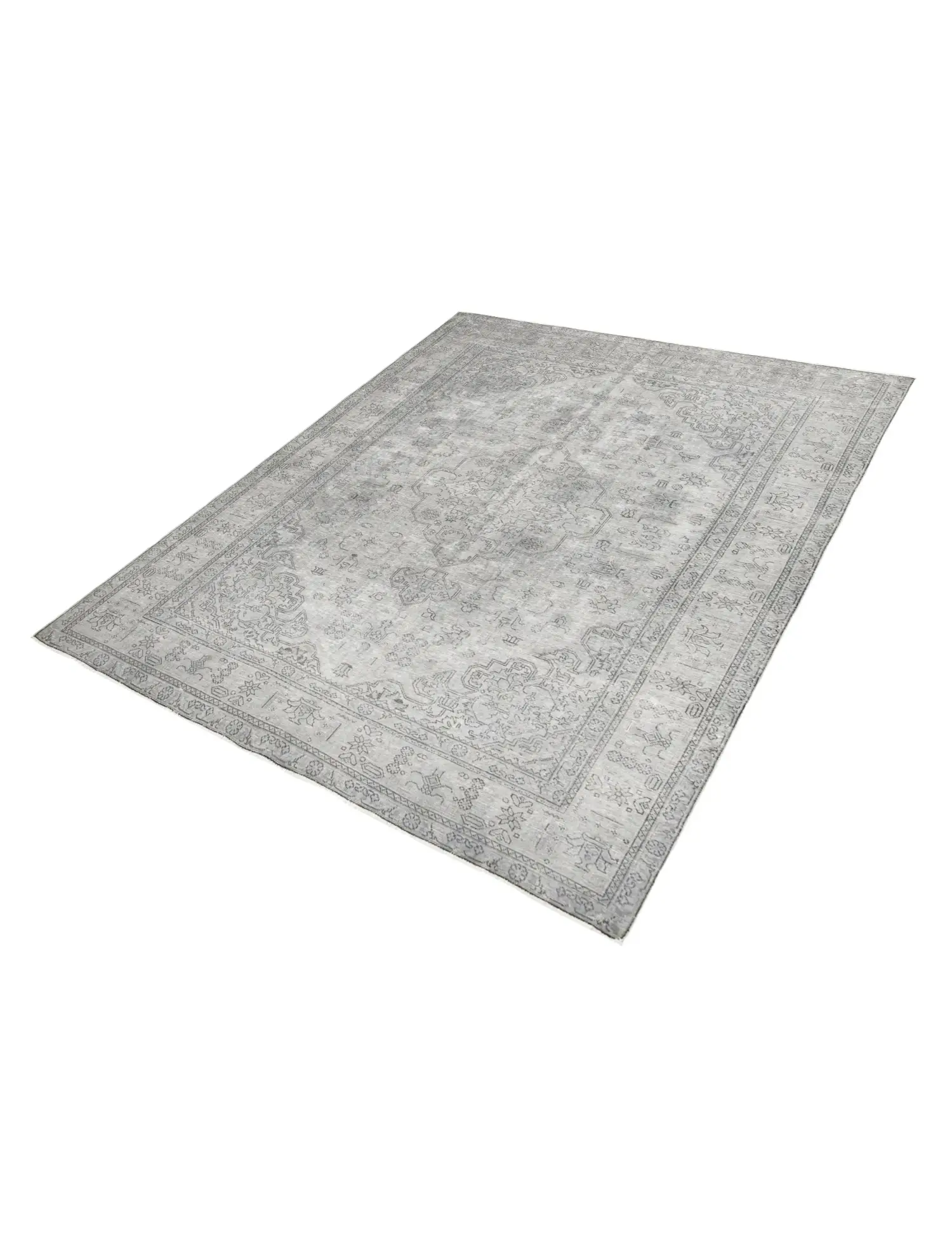 Grå Persien Persisk Vintagetæppe 275 x 202 cm - Unikt håndlavet tæppe