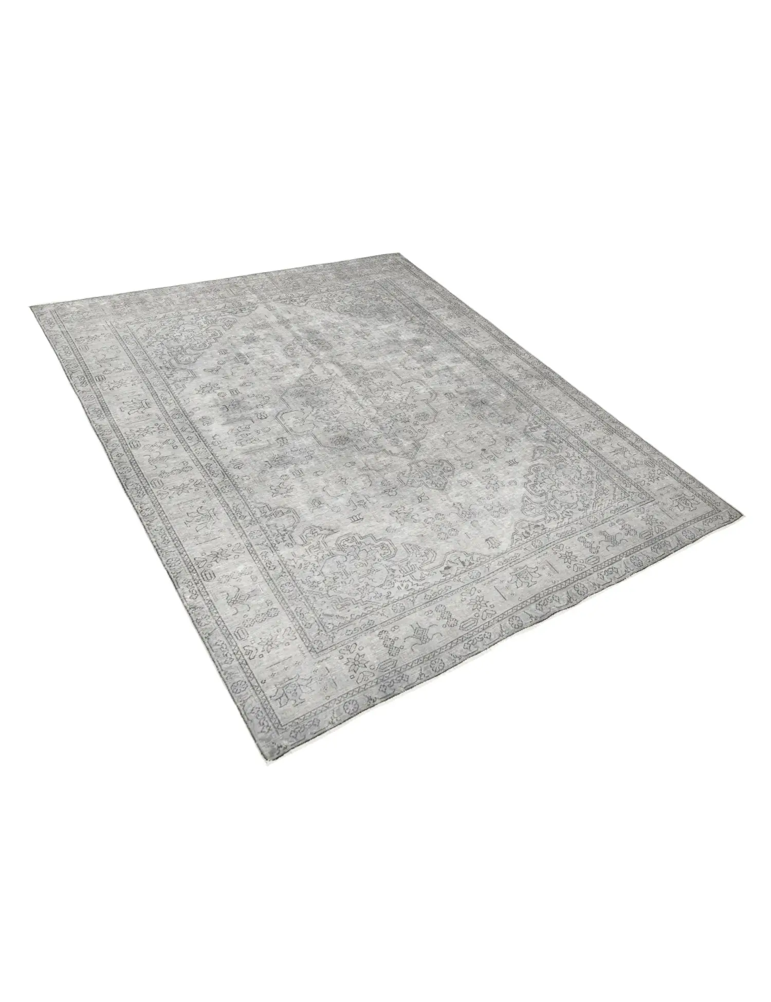 Grå Persien Persisk Vintagetæppe 275 x 202 cm - Unikt håndlavet tæppe