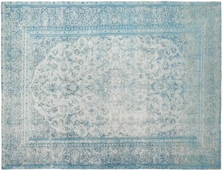 Blå Persien Persisk Vintagetæppe 294 x 186 cm