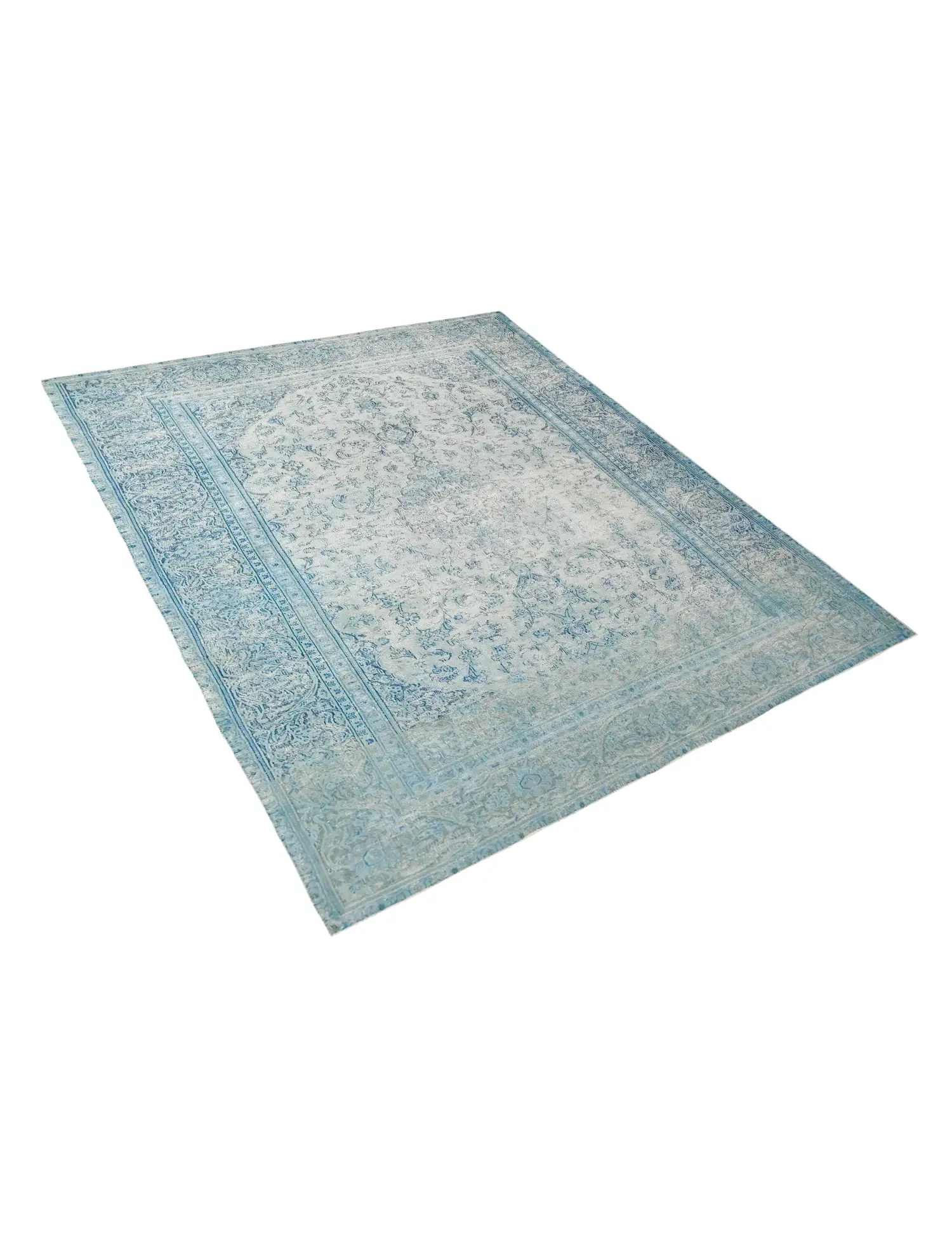 Blå Persien Persisk Vintagetæppe 294 x 186 cm - Unikt håndlavet tæppe