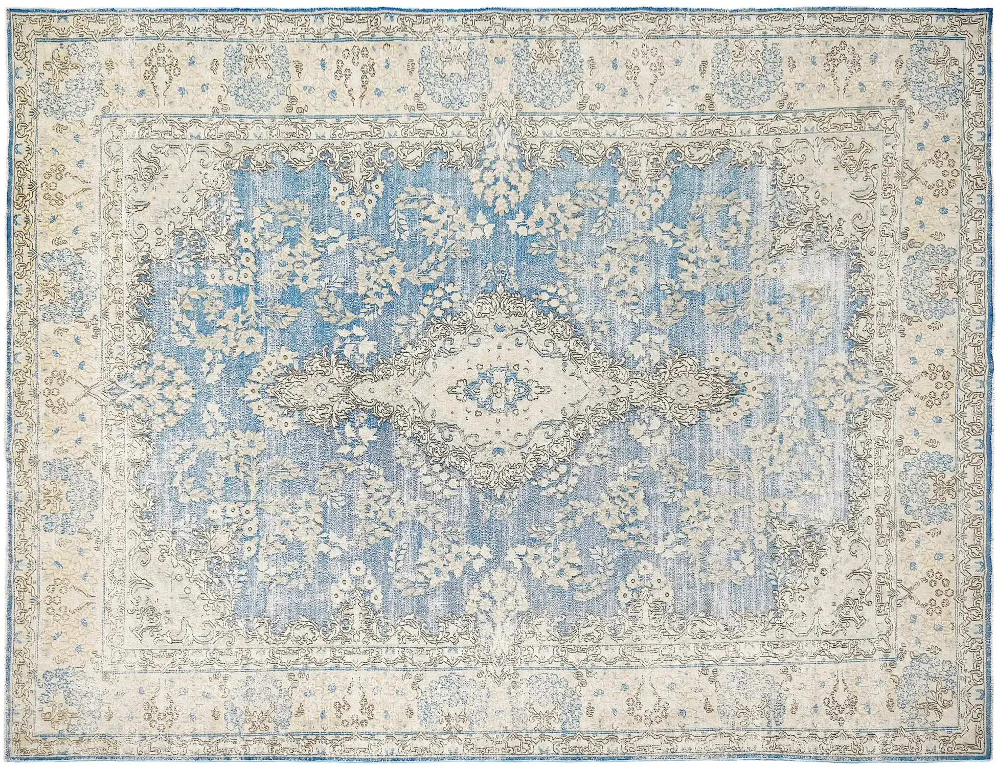 Bleu Persan Tapis Persan vintage 291 x 202 cm - Tapis fait main unique
