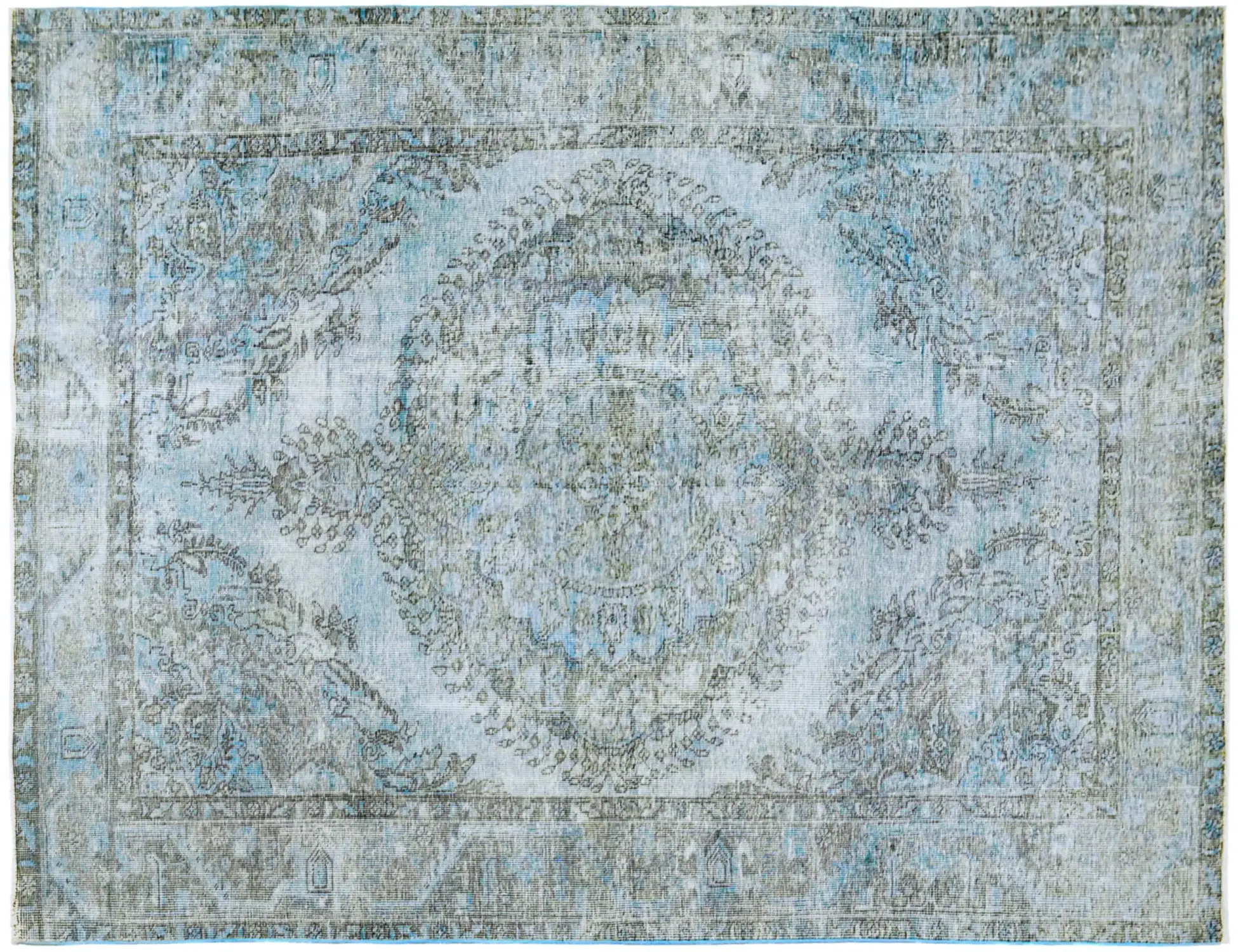 Grijs Perzië Perzisch Vintage Tapijt 276 x 186 cm - Uniek handgemaakt tapijt