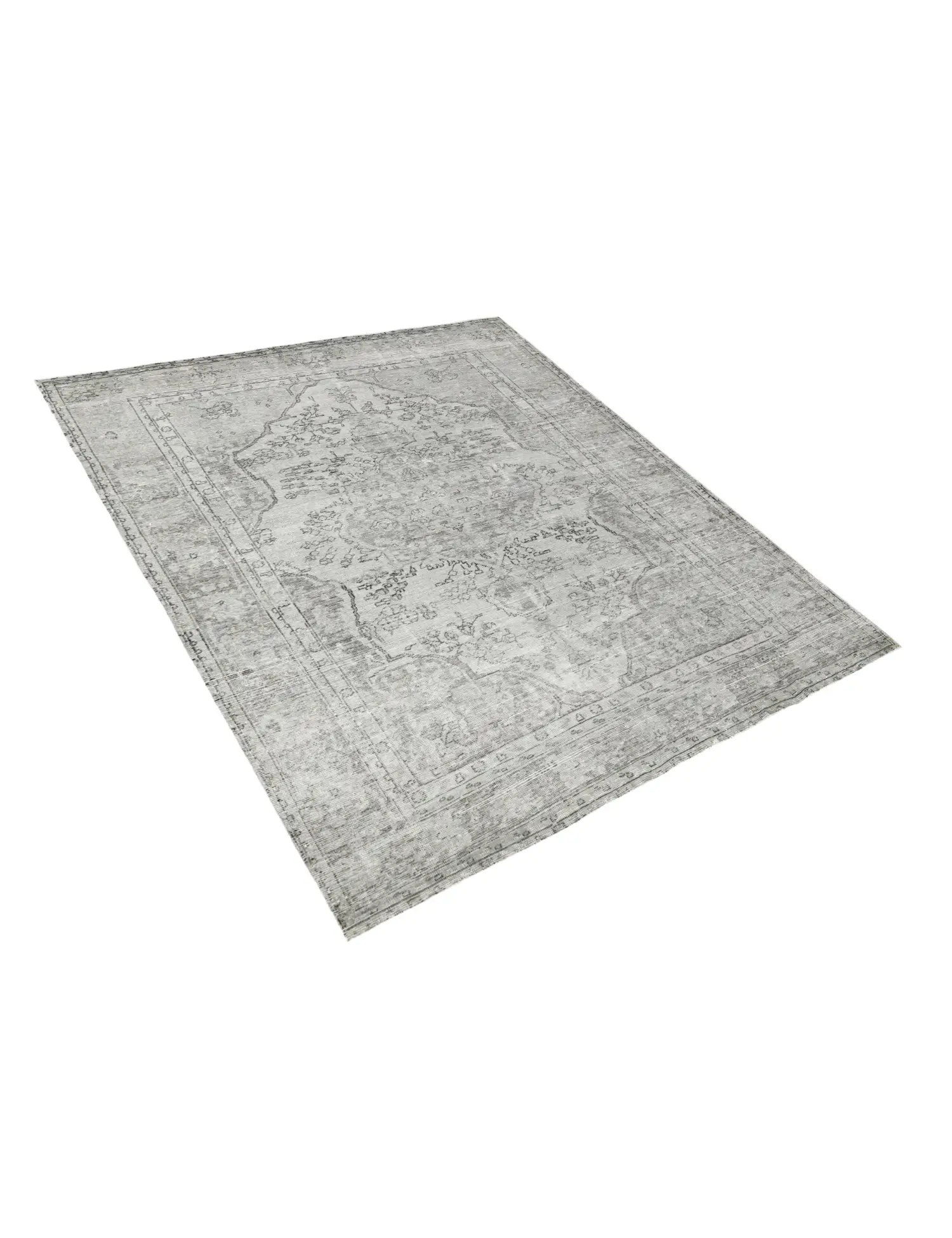 Grå persia Persisk vintage teppe 270 x 194 cm - Unikt håndlaget teppe