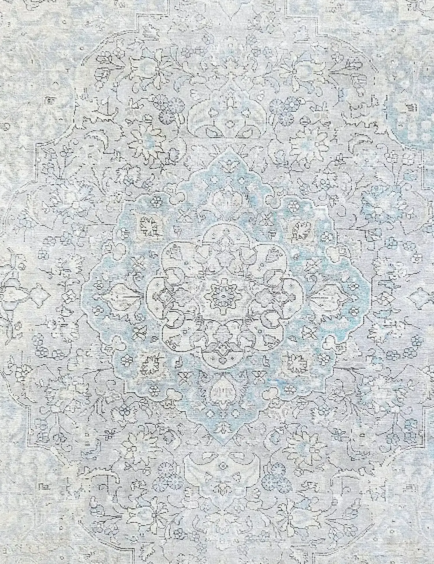 Blau Persien Persischer Vintage Teppich 365 x 294 cm - Einzigartiger handgefertigter Teppich