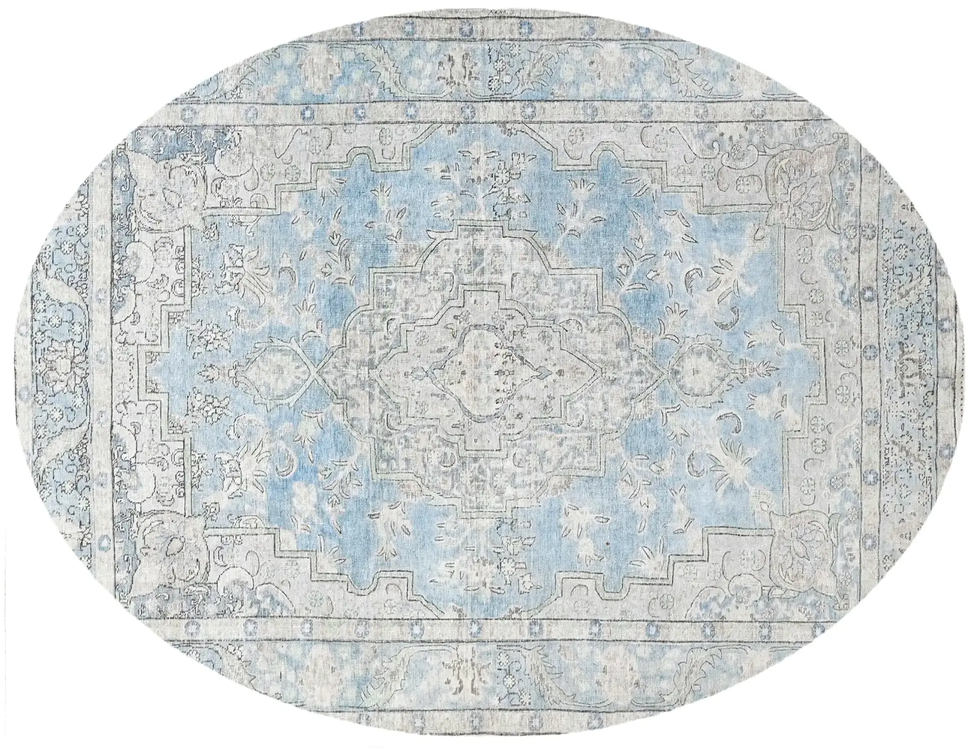 Blau Persien Persischer Vintage Teppich 306 x 199 cm - Einzigartiger handgefertigter Teppich