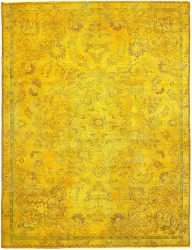 Gelb Persien Persischer Vintage Teppich 315 x 208 cm