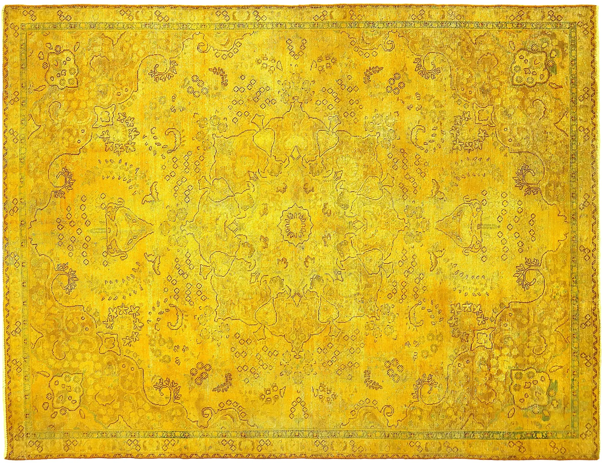 Amarillo Persa Alfombra persa vintage 315 x 208 cm - Alfombra única hecha a mano