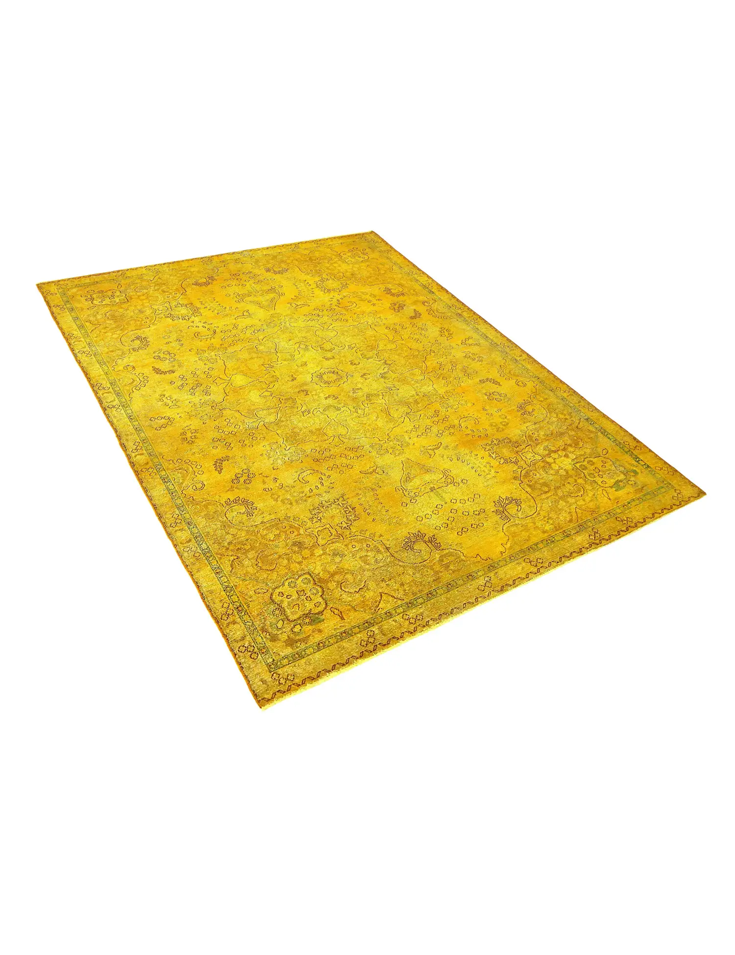 Amarillo Persa Alfombra persa vintage 315 x 208 cm - Alfombra única hecha a mano