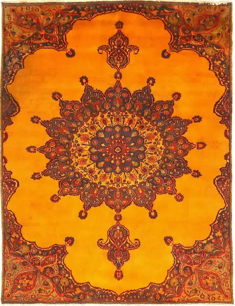 Yellow Persia Persian Vintage Carpet 293 x 195 cm