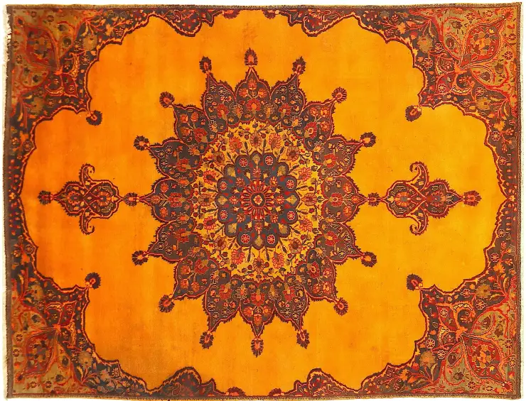 Yellow Persia Persian Vintage Carpet 293 x 195 cm