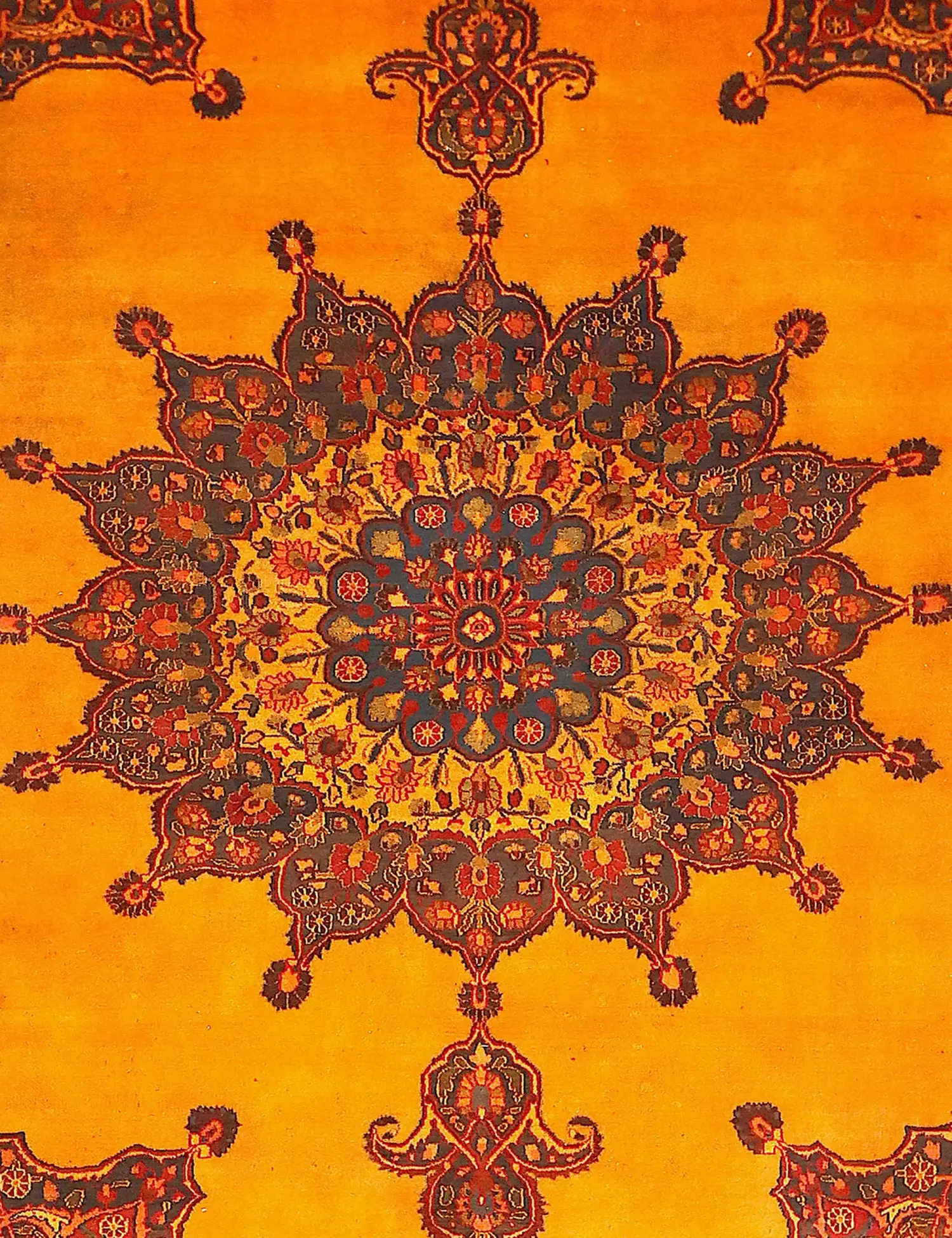 Jaune Persan Tapis Persan vintage 293 x 195 cm - Tapis fait main unique