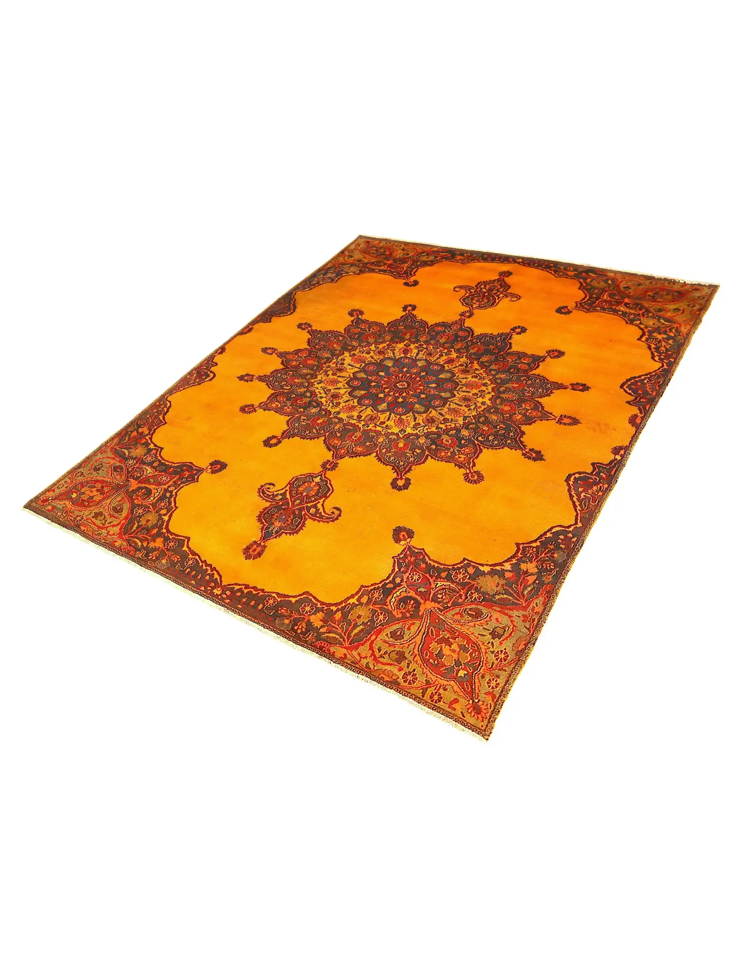 Jaune Persan Tapis Persan vintage 293 x 195 cm - Tapis fait main unique