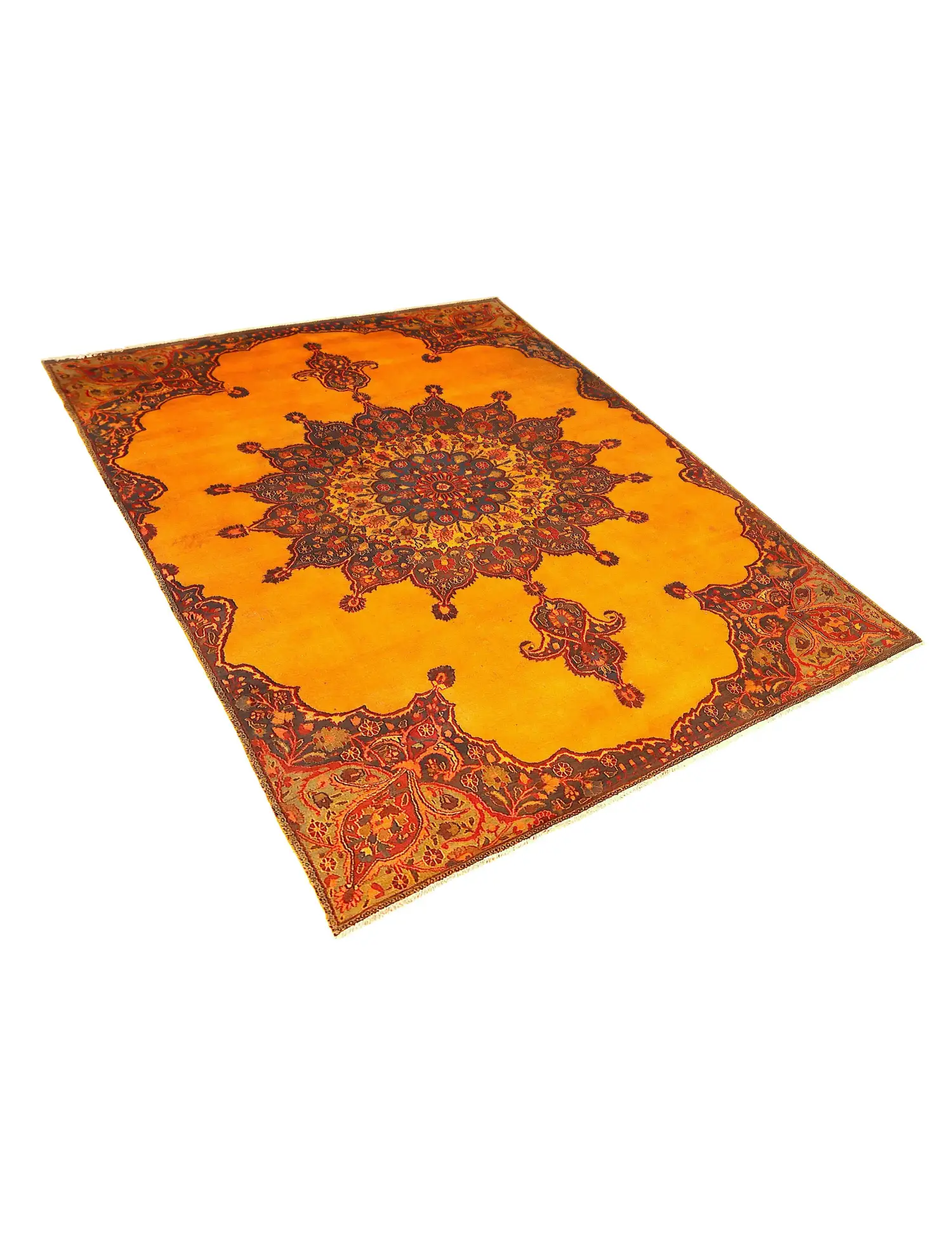 Jaune Persan Tapis Persan vintage 293 x 195 cm - Tapis fait main unique