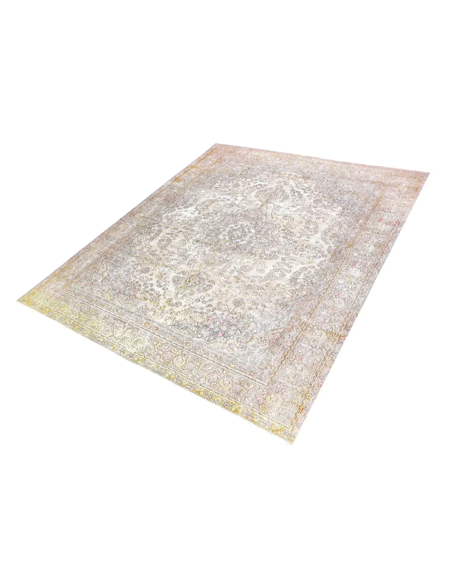 Beige Persa Alfombra persa vintage 363 x 273 cm - Alfombra única hecha a mano