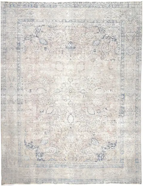 Grau Persien Persischer Vintage Teppich 370 x 286 cm