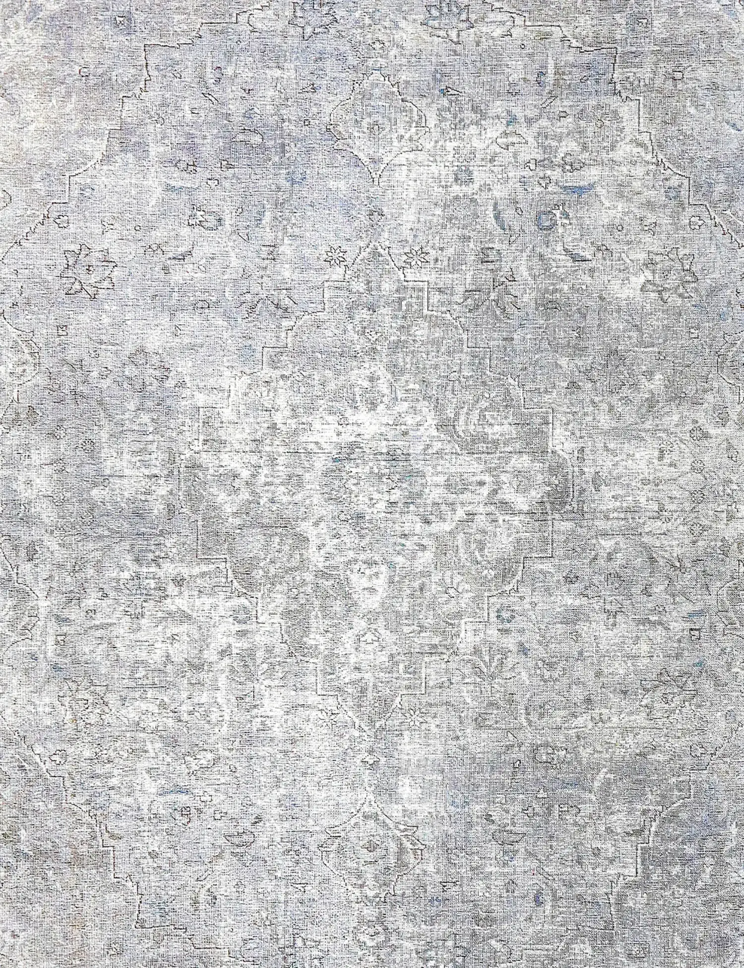 Grau Persien Persischer Vintage Teppich 356 x 280 cm - Einzigartiger handgefertigter Teppich