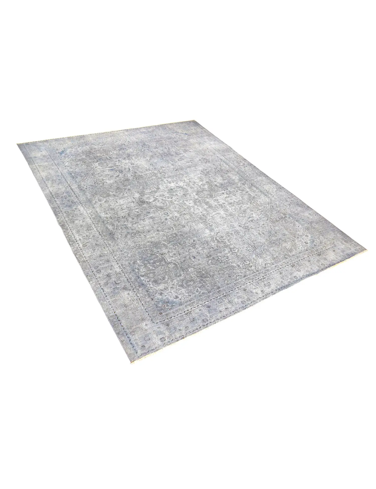 Grau Persien Persischer Vintage Teppich 356 x 280 cm - Einzigartiger handgefertigter Teppich