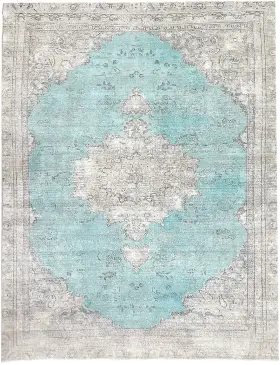Blå Persien Persisk Vintagetæppe 282 x 193 cm