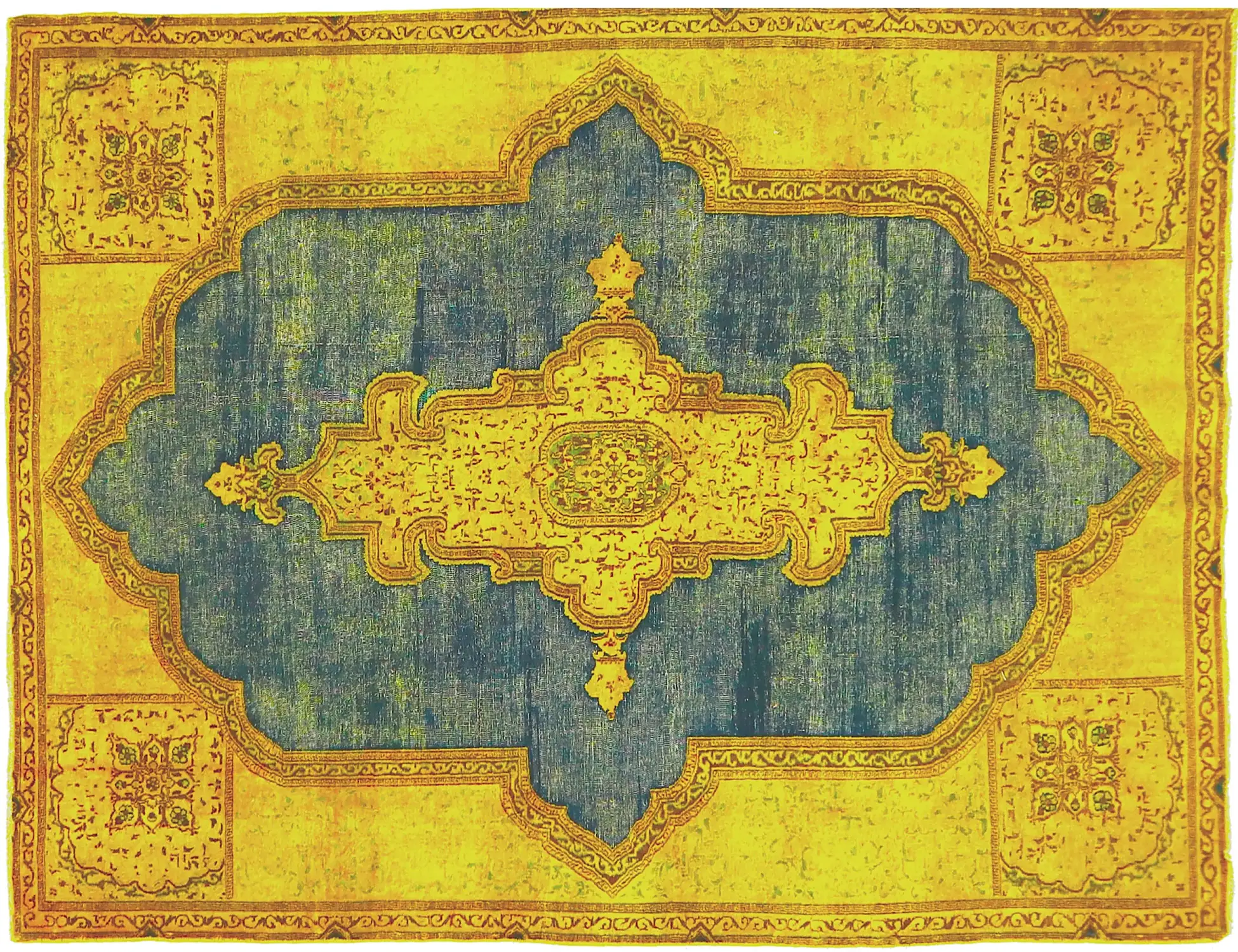 Azul Persa Alfombra persa vintage 283 x 172 cm - Alfombra única hecha a mano