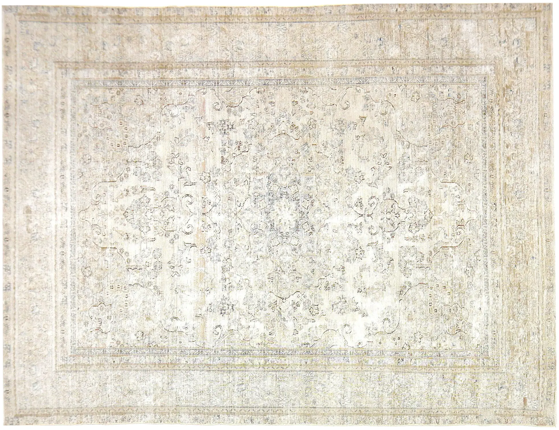 Beige Persien Persischer Vintage Teppich 330 x 230 cm - Einzigartiger handgefertigter Teppich
