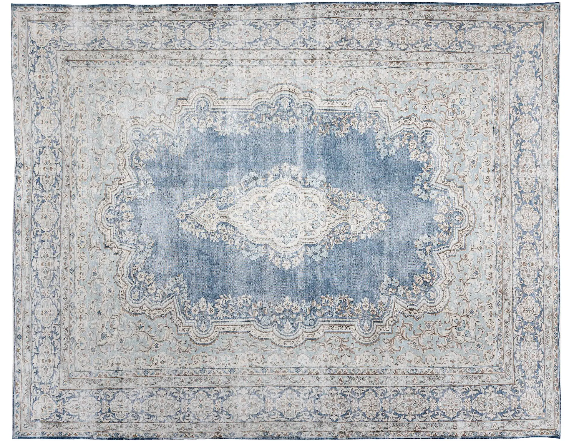 Bleu Persan Tapis Persan vintage 392 x 268 cm